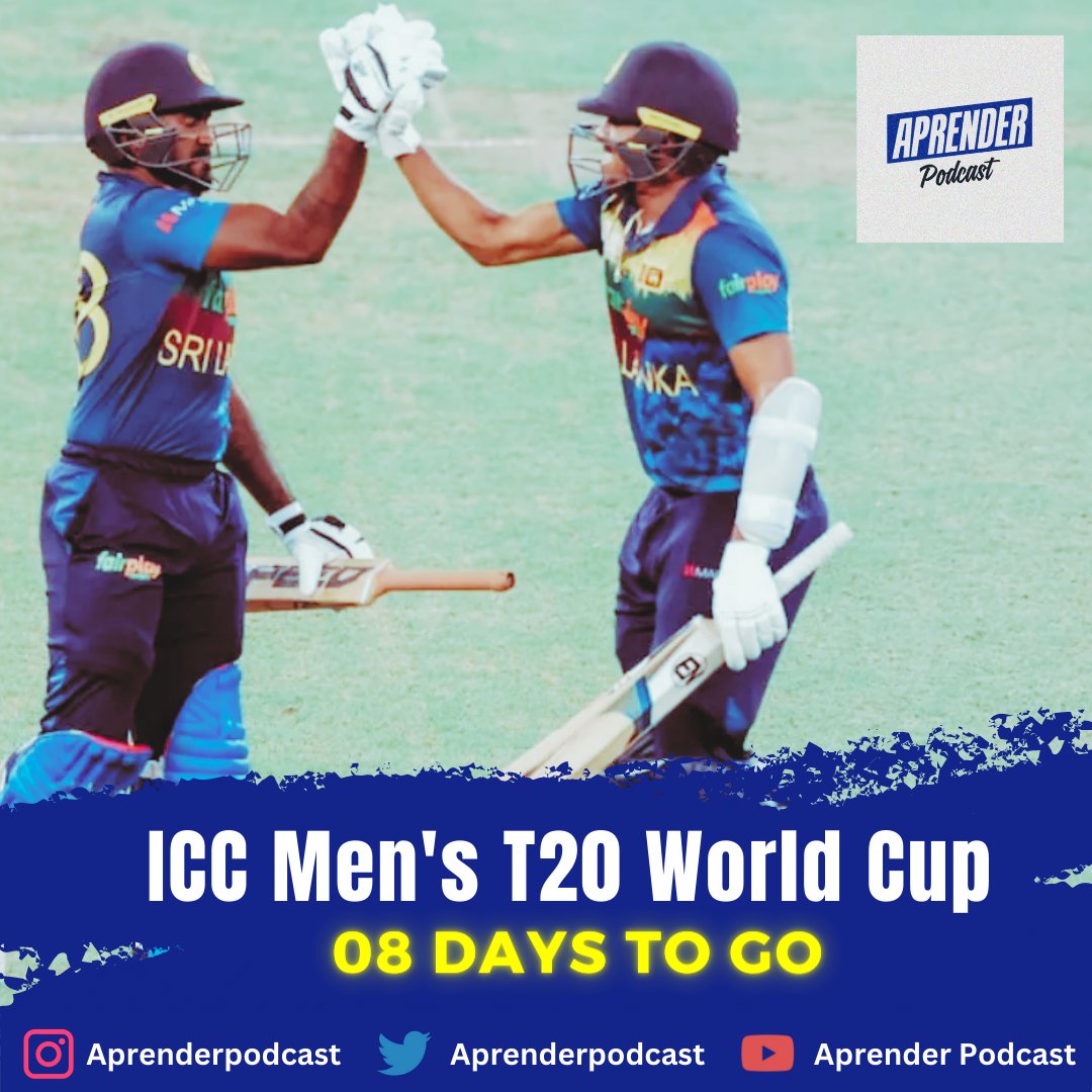 Aprenderpodcast's tweet photo. 8 more days to gooooo!!!
https://t.co/zj7kknqmMc
#aprender #aprenderPodcast #learn #podcast #anchor #spotify #applePodcast #entertainment #information #podcasts #introducing #T20Worldcup2022 #ICCWC2022 #LKA #lka https://t.co/SQypvLRbYS