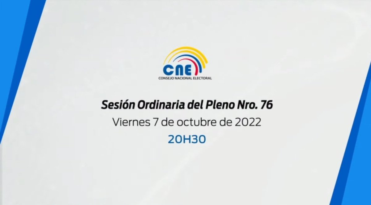 AHORA | Se reinstala la sesión ordinaria No. 76 del #PlenoCNE de manera virtual. Siga la transmisión en directo por YouTube. ⤵️ youtu.be/W1PsNiQPI_A