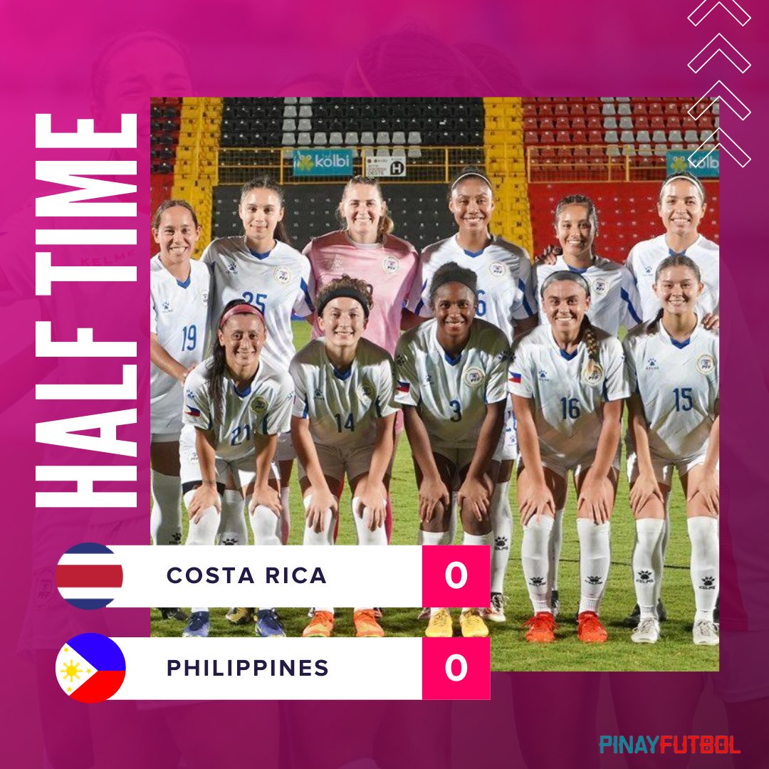 Pinay Futbol on Twitter "HALF TIME Costa Rica 🇨🇷 00 🇵🇭 Philippines 