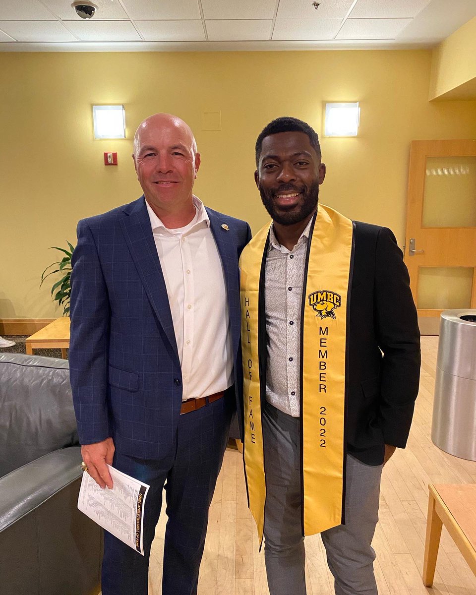 Fantastic night seeing Levi Houapeu get inducted into the UMBC Athletics Hall of Fame.  The accolades like MLS, All American, Nations leading scorer etc…are to many to count. Humble, passionate, talented and a great teammate. Guy is a winner. #UMBCProud #RetrieverNation