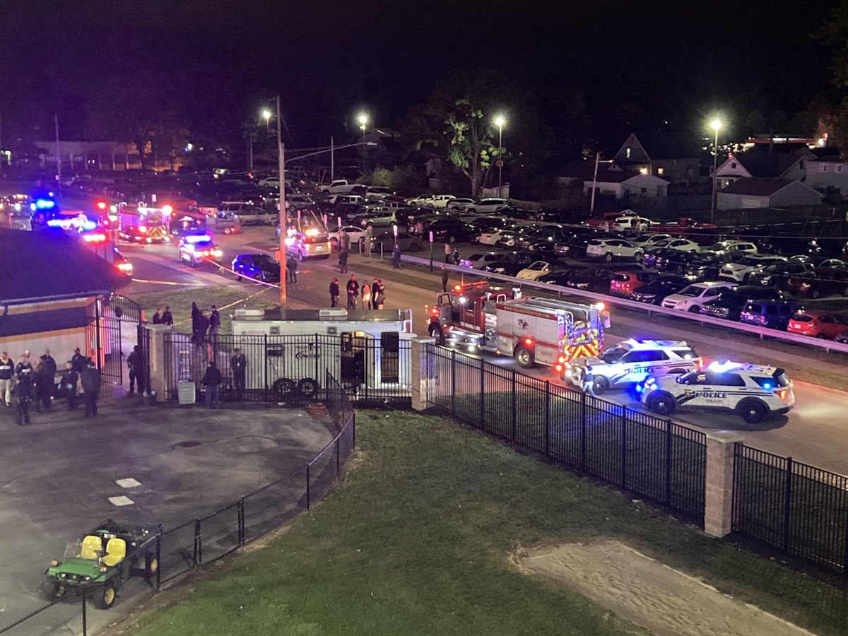 toledonews's tweet photo. Gunshots were fired at Whitmer High School during a football game against Toledo Central Catholic. At least one person is injured. https://t.co/1ViFTzhVXY