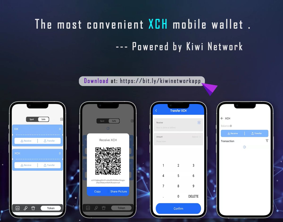 KiwiNetwork_EN's tweet photo. The most convenient XCH mobile wallet 
                           ---Powerd by @KiwiNetwork_EN 
Download at https://t.co/WzT2Hgi2i5

#xch #chia #bramcohen #chia_fridends #chiafarmernews #chianetworknews #chiaforum https://t.co/VamwdbdV93