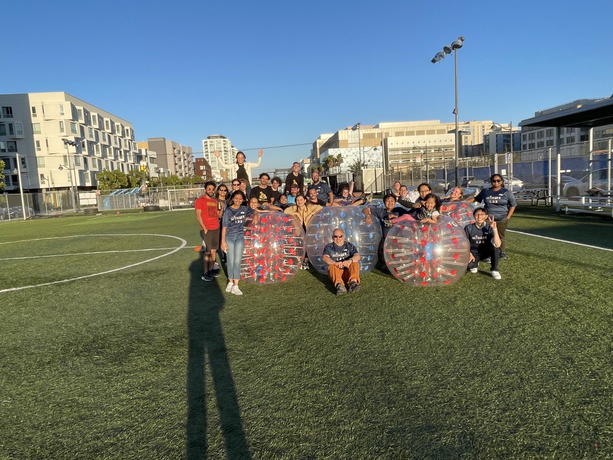 Bubble soccer. Friday fun Minor lab vs ⁦<a href="/JuraLab_UCSF/">Natalia Jura</a>⁩  😎😄great way to welcome new postdoc ⁦<a href="/SamNScience/">Dr Samantha Nixon</a>⁩ by having her bounce into her new labmates😄