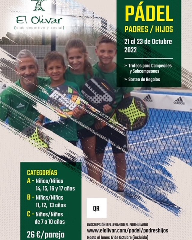 Ya está aquí uno de los torneos más esperados de la temporada.

Animate a pasar un buen rato con los más peques de la casa.

Academia de Padel Olivar.

Apúntate, no puedes faltar

elolivar.com/padel/padreshi…