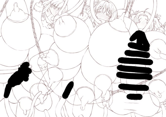 次回コミッションイラストの線画完成!
今回はR18Gなので観覧注意! 