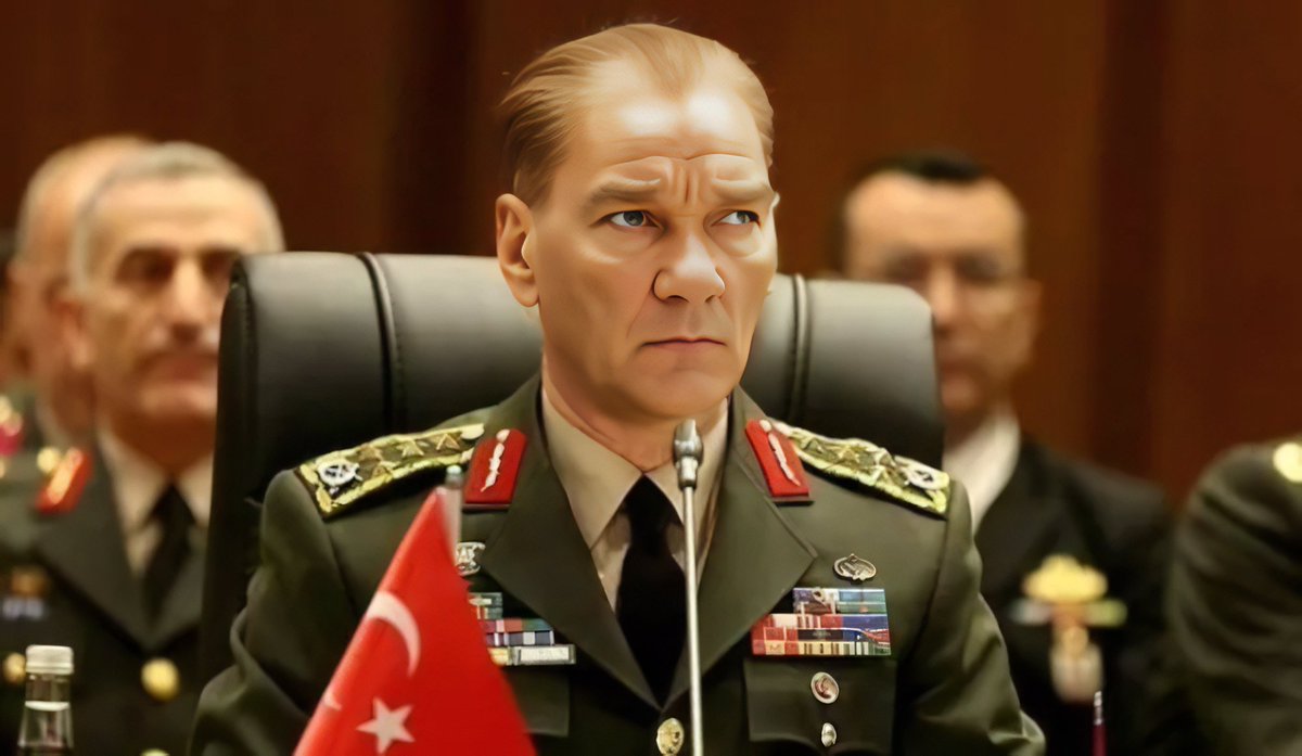 TTAgrup's tweet photo. Bir reddit kullanıcısı, yapay zeka teknolojisini kullanarak Atatürk'ün vücut ölçülerini, günümüz kıyafetlerine uyarlayarak çizdi. https://t.co/CYC98xsaXD