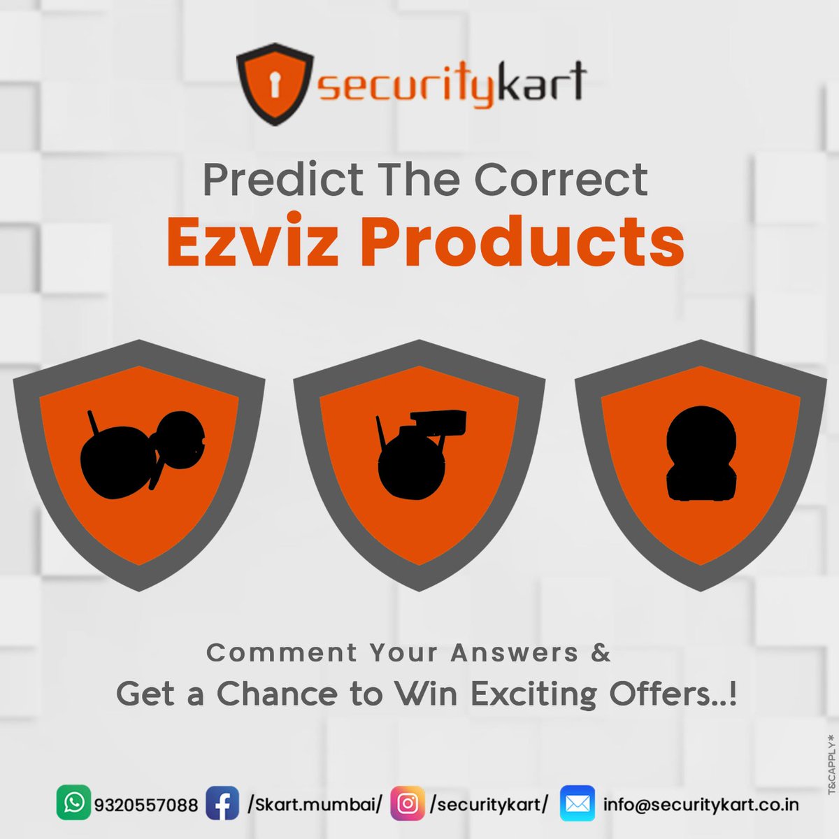SecurityKart's tweet photo. #Securitykart #ezviz
Securitykart Brings you a chance to win exciting offers by guessing the correct product name..!
T&C
DON'T FORGET TO USE #Securitykart WITH YOUR ANSWERS
#colornightvision #securitykart #2mp #bullet #dome
#ptcamera #1080p #256gb #fixedlens #indoorcctv #cctv https://t.co/UNOLmzzNYE