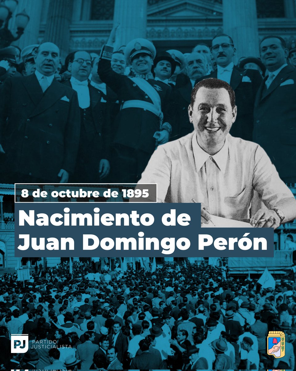 Hoy recordamos a un conductor extraordinario, que construyó su liderazgo haciendo realidad las banderas justicialistas y dignificando a nuestro pueblo.
Hace 127 años nacía Juan D. Perón, tres veces Presidente de la Nación, a quien recordamos con admiración y afecto✌🏻
#PerónCumple
