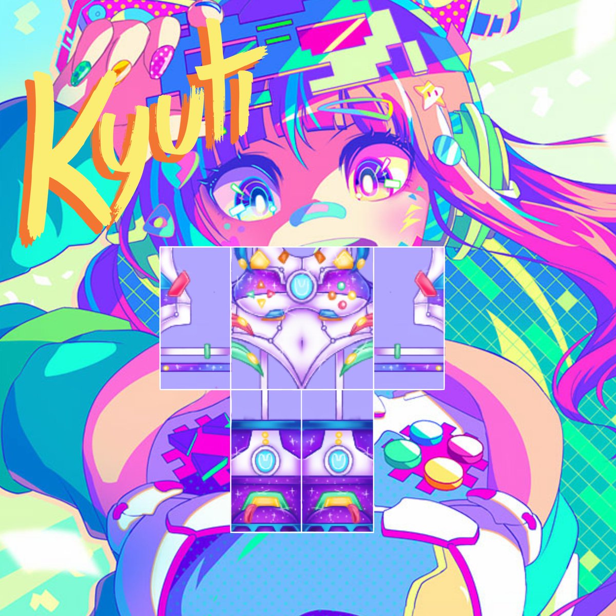 Kyutiz1's tweet photo. My Vaporwave mech suit #roblox #robloxartist #robloxclothing https://t.co/OKwEhZ8Fae