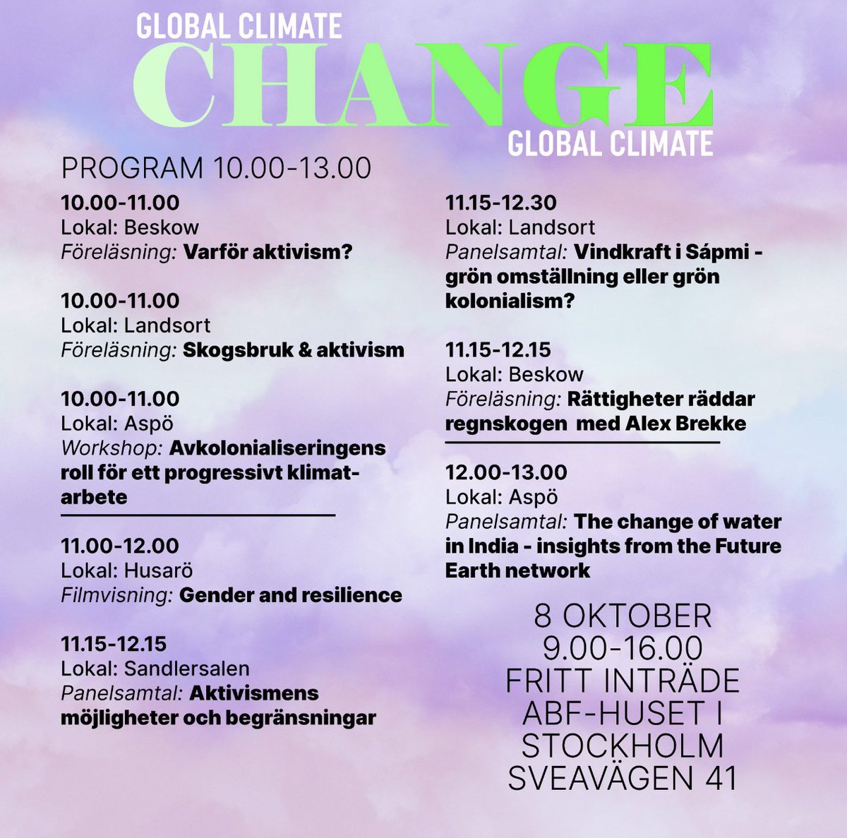 theLeftForum's tweet photo. Idag händer det! Varmt välkommen till höstens viktigaste konferens på ABF-huset i Stockholm, Sveavägen 41.
Vår tids största fråga, klimatet, hamnar idag först på agendan. Vi behöver en förändring akut och du behövs! Läs mer här: https://t.co/QPZftL9GRN
#ChangeGlobalClimate https://t.co/mVoktUOEcJ
