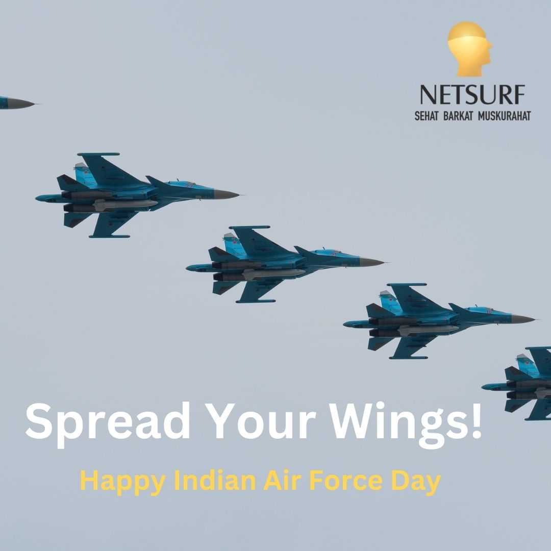 network_netsurf's tweet photo. Learn to spread your wings like a free bird to achieve what you aim for! 
.
.
Salute to the Indian Air Force who make sure we feel safe and secure throughout! 
.
.
Happy Indian Air Force Day! 
.
.
#AirForce #IndianAirForce #Salute #Sky #Secure #NetsurfNetwork #SpreadYourWings https://t.co/DeARd0lAWU