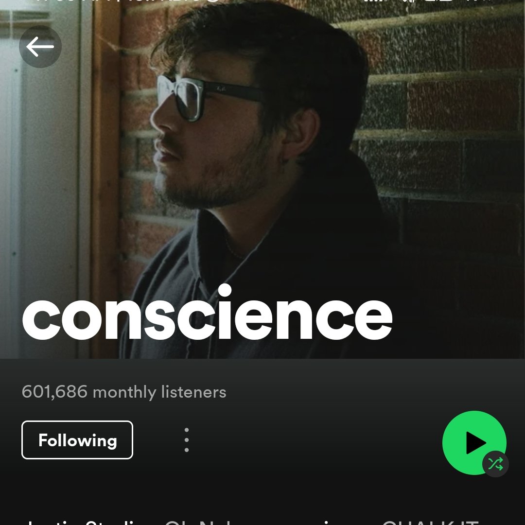 @heyconscience 600K LISTENERS GOATTTTTTTT