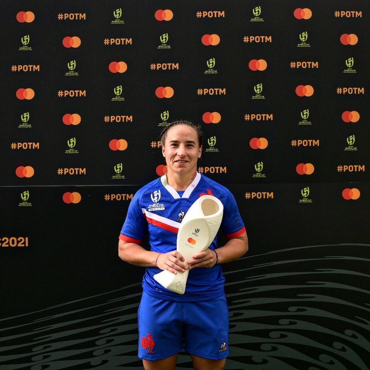 ⭐️ 2 essais et une magnifique performance au service de l'équipe ! Laure Sansus est élue meilleure joueuse de ce match aujourd'hui à Auckland ! #FRAAFS #XVdeFrance #NeFaisonsXV #RWC2021