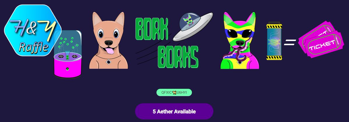Gamified raffles are going to be pretty fun - and the raffle site is ready! 🐶🛸🎮🎟️

Will your Bork Borks collect enough Aether raffle tickets to win dope NFT prizes? 🤔💫🎁

🔀 instantshuffle.com/shuffle/1CUGPm…

#AlgorandNFTs #AlgorandHasNFTs