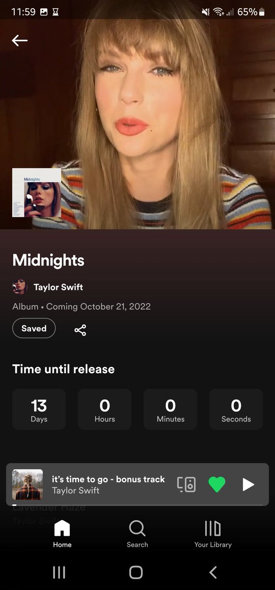 13 DAYS TO #TSMIDNIGHTS AHHHHHHH AND I GOT THE SCREENSHOT 😍🥳🤩✨️ @Spotify @taylornation13 @taylorswift13 #MayhemTilTheMorning #MidnightsMayhemWithMe