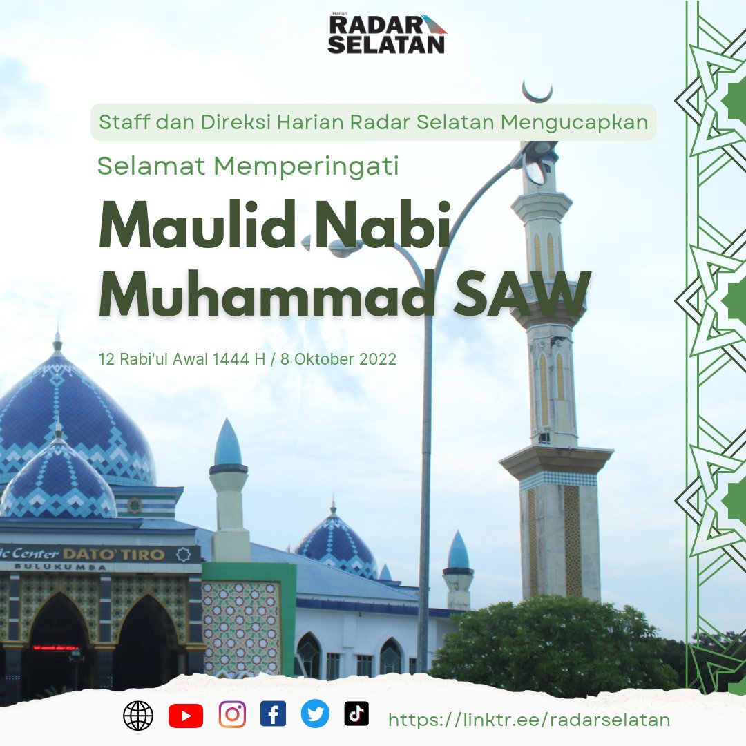 Sahabat Radar selatan, semoga Maulid Nabi Muhammad SAW ini dapat mempererat tali persaudaraan sesama muslim dan meningkatkan rasa toleransi antar umat beragama.