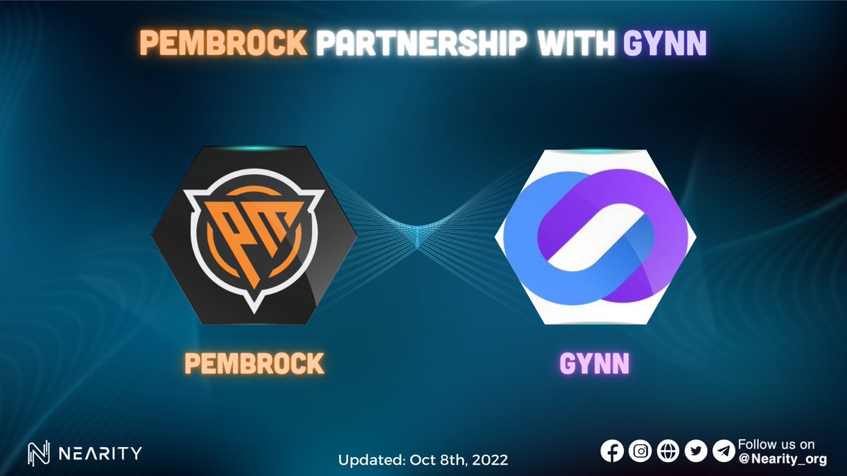 Nearity_org's tweet photo. 📢@PembrockFi partnership with @gynn_io 

🥰#GYNN will help the #PembRock community grow more &amp; more

💯From now on, #PembRock users both reduce the risk of downtime and have easier access to infrastructure

📑Read more: https://t.co/70HqH0vyOf

#NEAR #Nearity $NEAR #RPC #Crypto https://t.co/LlV5Jw4V0G