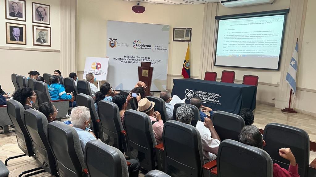 Salud_Guayas's tweet photo. En el auditorio del #INSPI, el personal de Promoción de la Salud socializó a los presidentes de los Comités Distritales de Salud, el Reglamento para la próxima elección de los representantes del  Comité Zonal de Salud. https://t.co/7bB1bjLETx