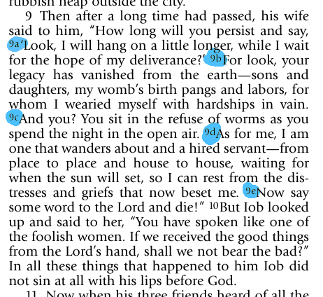 parabible_com's tweet photo. Fun fact about LXX Job: in 2:9, there are sub-divisions within the verse lettered a-e where Job's wife gets a bit more airtime.

Here is NETS... https://t.co/GzoBGI68Wg