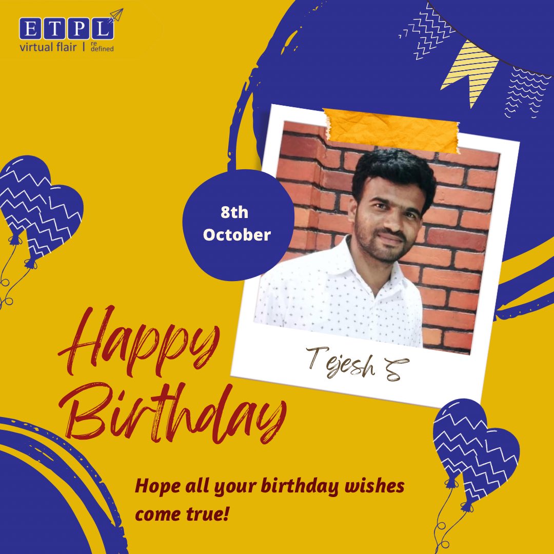 erelego's tweet photo. Tejesh S is celebrating is his birthday today. Tejesh S works as the Assistant Manager HR and we appreciate having you with us. Wishing you a happy birthday and a wonderful year.
#happybirthday #birthday #bestplacetowork #eReleGo #ETPL #eRGADX #eGenius #Munshify https://t.co/UHd91SuWfq