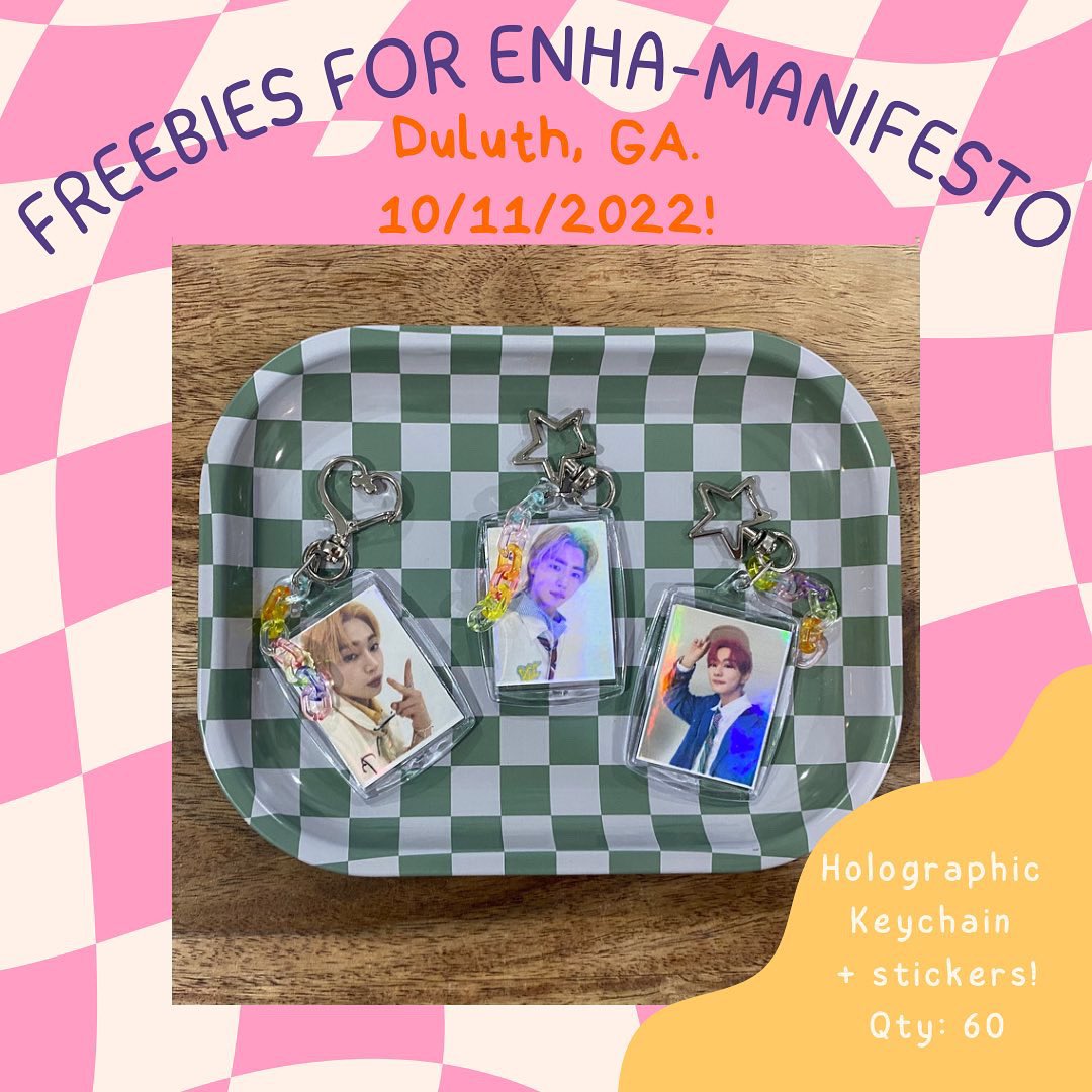 hellonadiaj's tweet photo. 💗 FREEBIES FOR MANIFESTO IN DULUTH! 🫶 See photos below! 
#enhypen #enhypentour #enhypenworldtour #enhypenatlanta #enhypenduluth #enhypenmanifesto #enhypenmanifestoworldtour #enhypentrade #enhypensale #manifestotour #enhypenfreebies https://t.co/9FX2EYPkhx