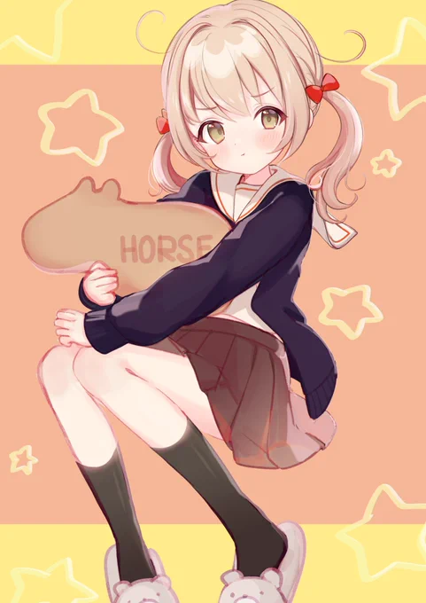 こないだのらくがきに色塗ってみました 