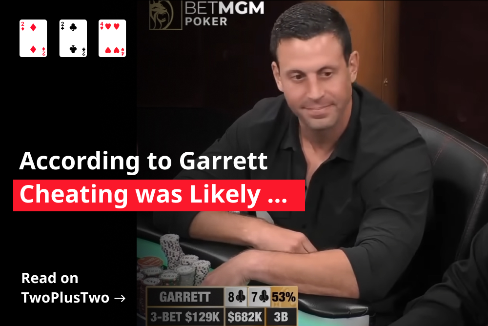 twoplustwoforum's tweet photo. https://t.co/wfwSoRBnlF
A detailed explanation of why cheating has likely taken place, by Garrett Adelstein. 
We have been waiting for this for quite some time now. 
Go on 2+2 and start reading. https://t.co/73LCSbzTwR