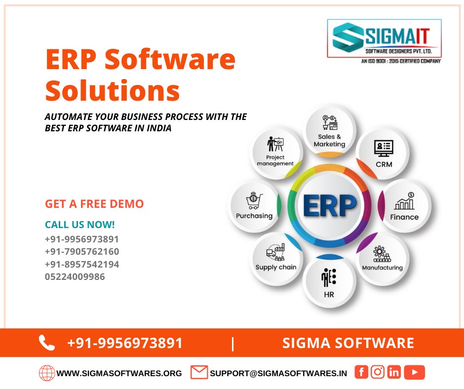 Automate Your Business Process With The Best ERP Software in India.
.
.
Request A Free Quote!
SigmaIT Software
📞 Call: 9956973891
🌎 Web: bit.ly/3eybckA
.
.
#erpsoftwaresolutions #erpsoftware #erpsolutions #erpsystem #SigmaITSoftware
