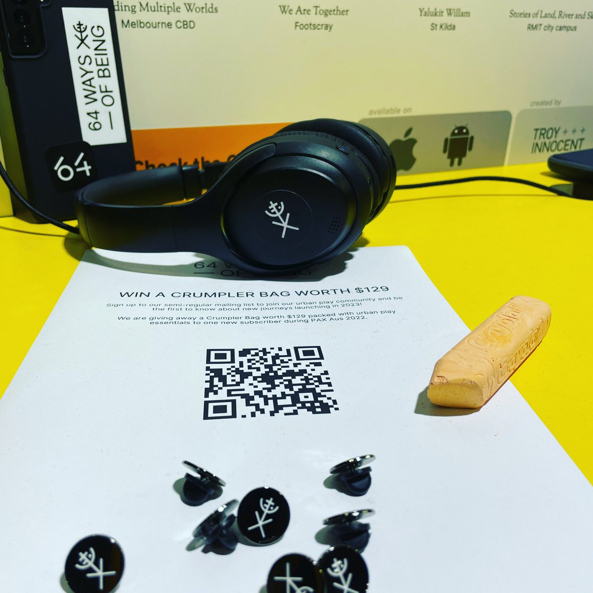 64waysofbeing's tweet image. Sign up to our mailing list during @paxaus and you could win a Crumpler bag worth $129 full of urban play essentials 🎒👾🎶

#migw22 #urbanplay #games #publicart #placemaking #augmentedreality