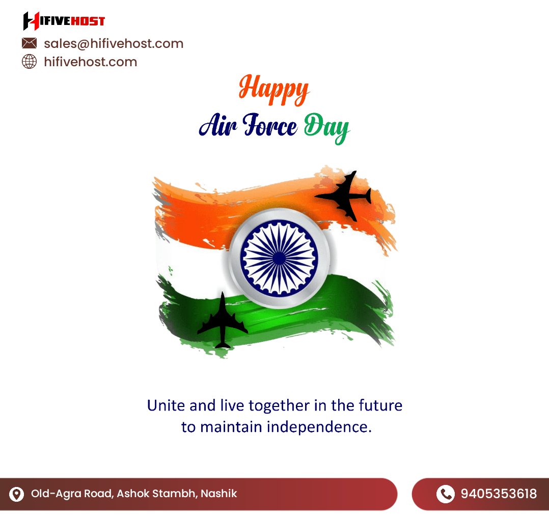 HiFiveHost's tweet photo. Today we are breathing freely just because we live in a free country. Happy Indian Air Force Day. 
. 
. 
. 
#indiaairforce #indian #indianarmy #hifivehost #hostingservice #websitehosting #marketingdigital #seo https://t.co/2lKqCRg65H