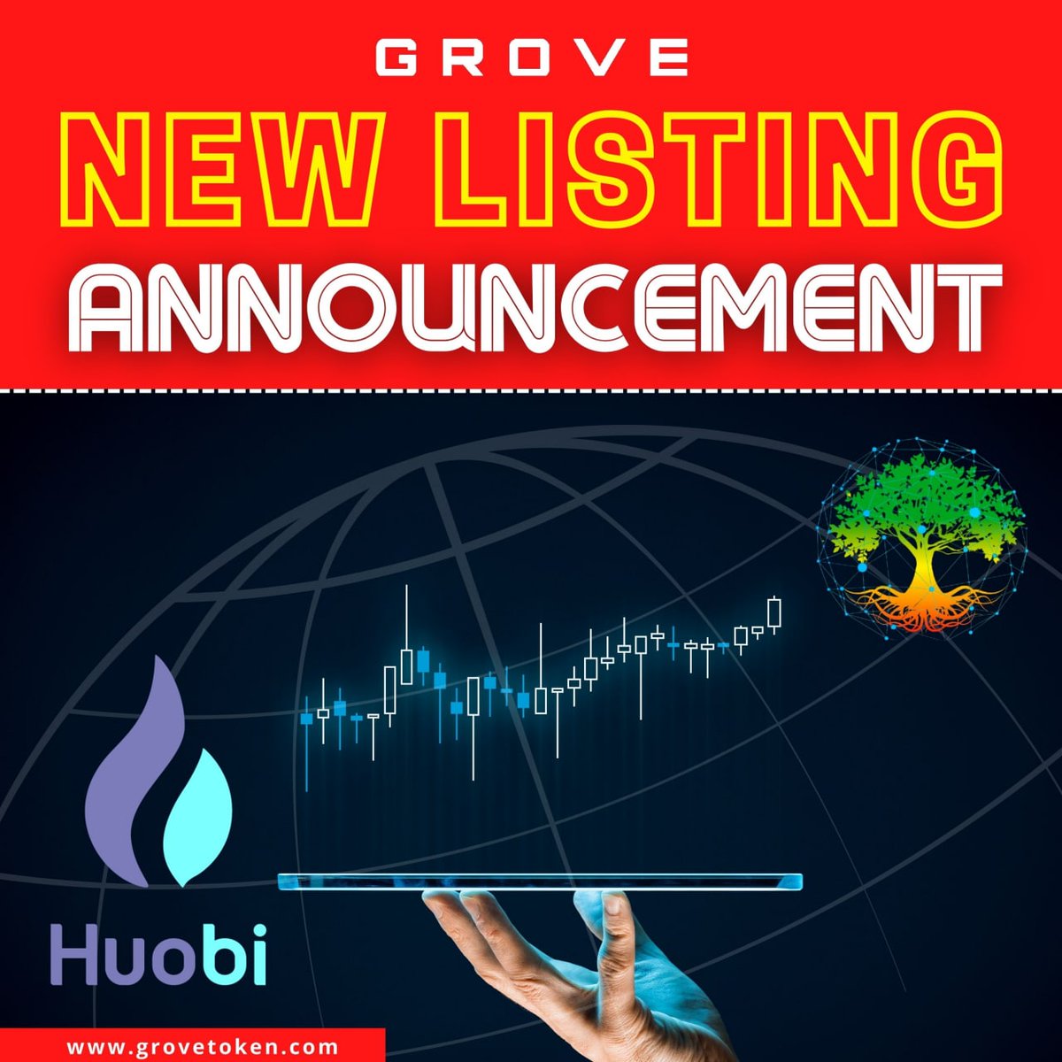 srrono's tweet photo. It's #GroveToken time to show the remaining top 10 exchanges how our Community works together to Spread the News. 
#HuobiGlobal is listing #GVR 
#Retweet This Tweet https://t.co/O2evihM36r