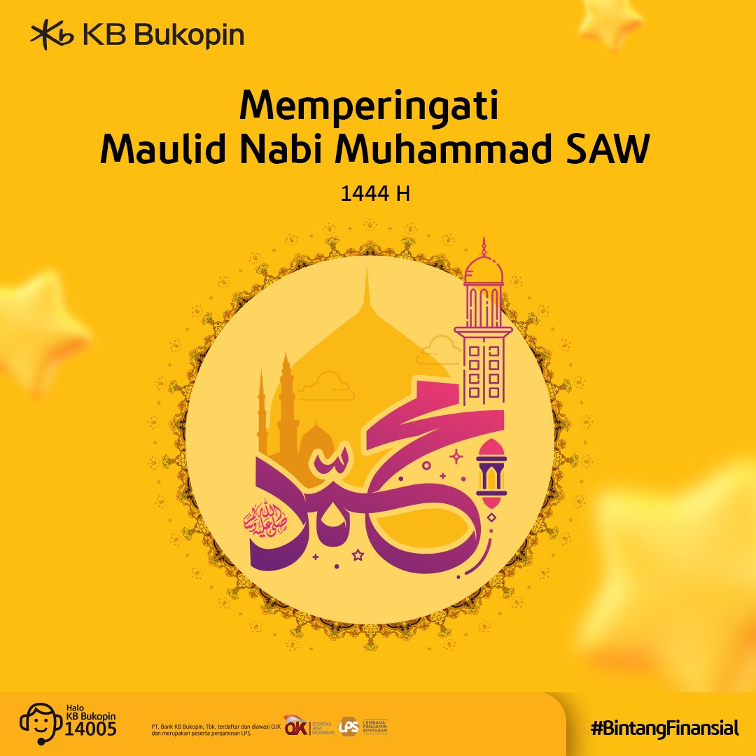kbbank_id's tweet photo. Selamat Hari Raya Maulid Nabi Muhammad SAW 1444H.

Semoga akhlak mulia Rasulullah senantiasa menjadi pedoman para umat manusia dalam menyalurkan energi baik ke sesama.

#kbbukopin #bintangfinansial https://t.co/pZzYyAz8R6