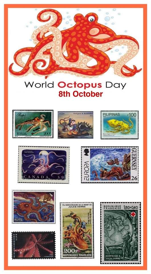 KPSbangalore's tweet image. 8th October is celebrated as #WorldOctopusDay, one of the earth’s oldest creatures. The animal is best known for its #Eightlegs and ink-squirting abilities. However, there is so much more to know about this fantastic creature.

#philately #India #octopus #OctopusDay #Bangalore