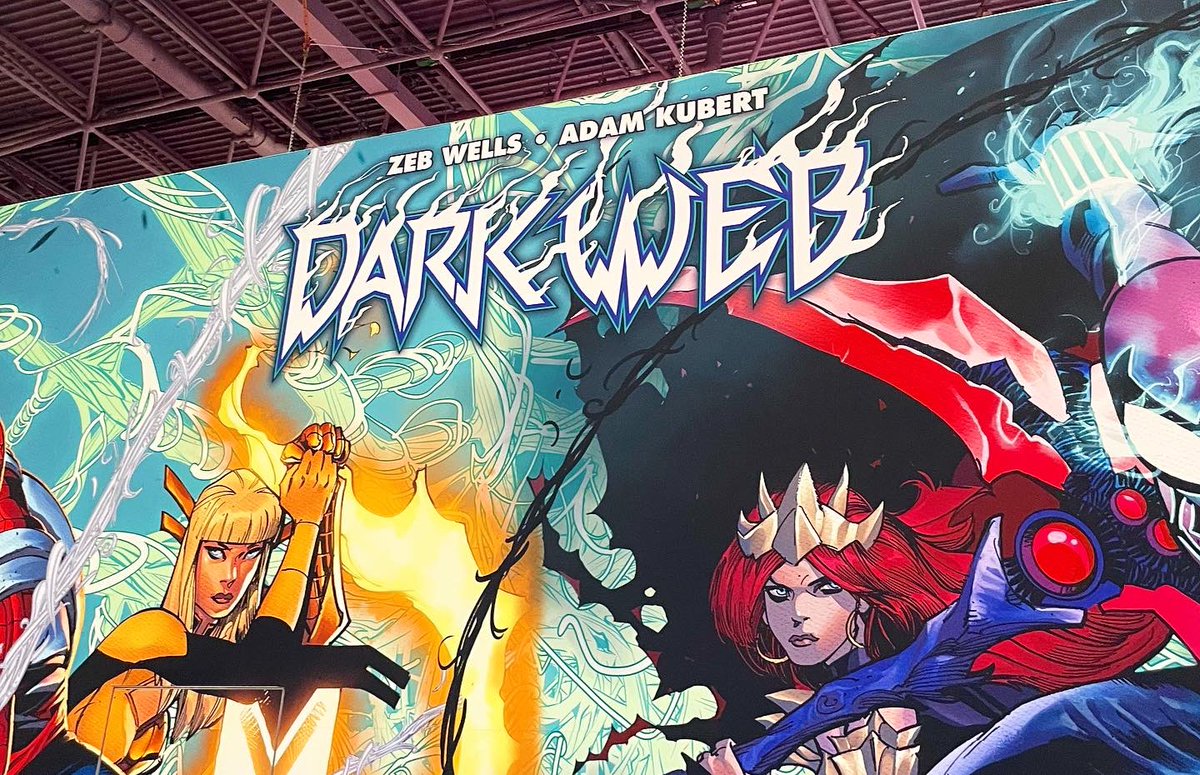 AdamDelRe's tweet image. Always cool to see your logos blown up to billboard size! Super cool and surreal moment from @newyorkcomiccon

Shout out to @nick_lowe_ for the photo, and being such a great editor on this project!

And check out #DarkWeb, from @Marvel, @zebwells &amp;amp; @AdamKubert, this December!!