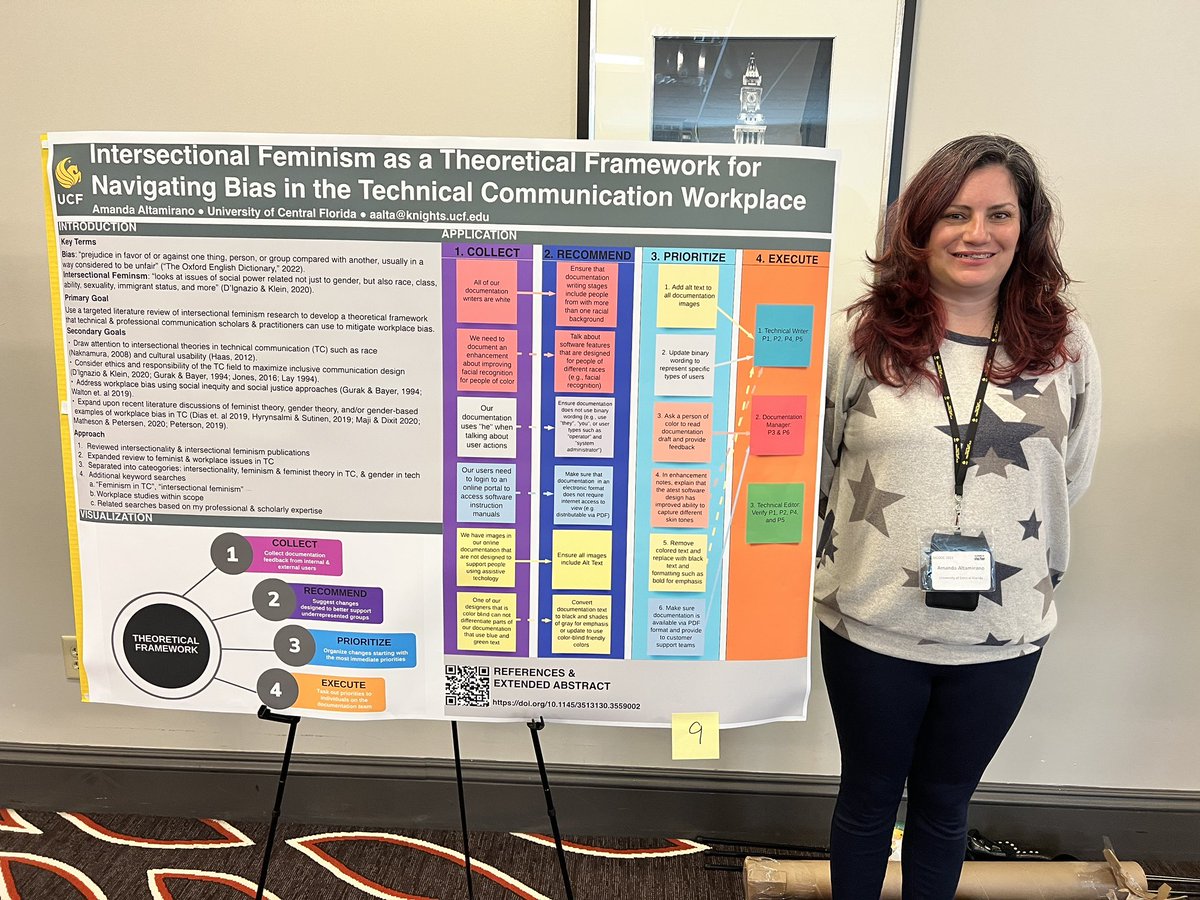 I made it through my first #posterpresentation - the #studentresearch #competition at #SIGDOC22 🙌🏻🍾#technicalcommunication #research #feministtheory #intersectionalfeminism #interdisciplinary #dissertation
