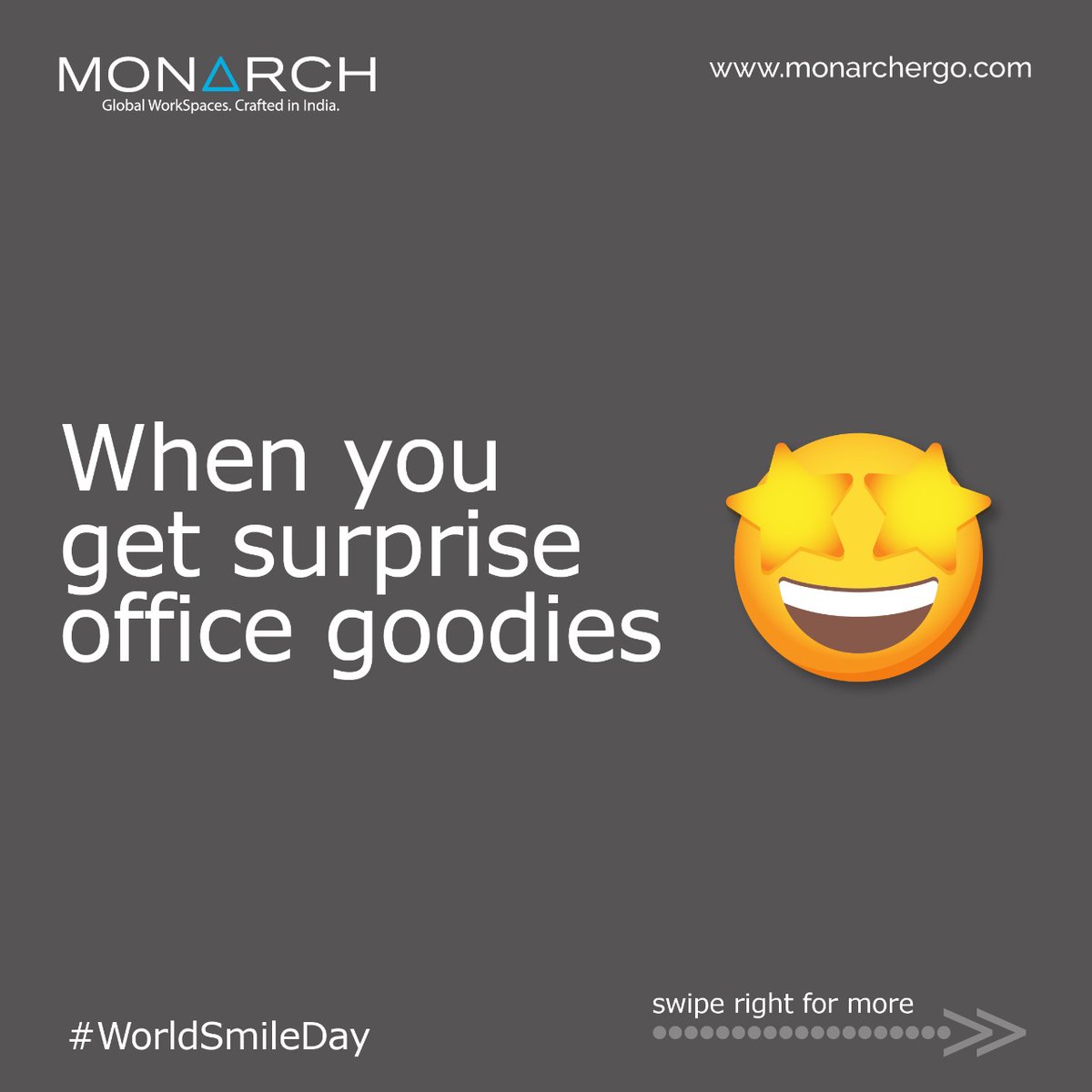 MonarchErgo's tweet photo. What are some things that make you smile at work? Tell us in the comments below! 
Tag your work bestie and ask them to join in! 
Happy World Smile Day!

#monarchergo #WorldSmileDay #worldsmileday😊  #smileeveryday #workinglife #worklife #workspace #smilemore #tagyourworkbestie https://t.co/Rtes3JLwiq