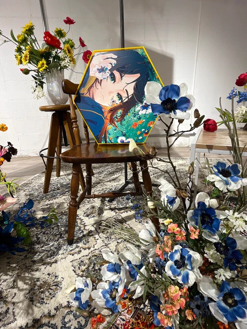 本日tama5さん( )の個展で着任しております展示作品や会場にはお花いっぱいで素敵すぎる 
