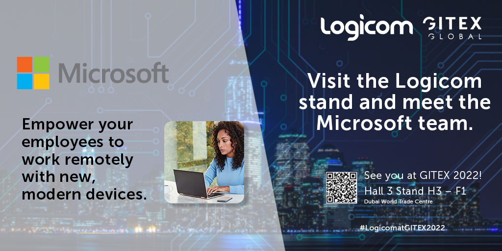 LogicomDisti's tweet image. Stop by the Logicom Stand at #GitexGlobal2022 and learn more about the Microsoft Modern Workplace Solutions.  The #Microsoft team will be waiting for you!

Visit: ow.ly/MPS850KUrCt to learn more &amp;amp; schedule your meetings.

#LogicomGitex2022