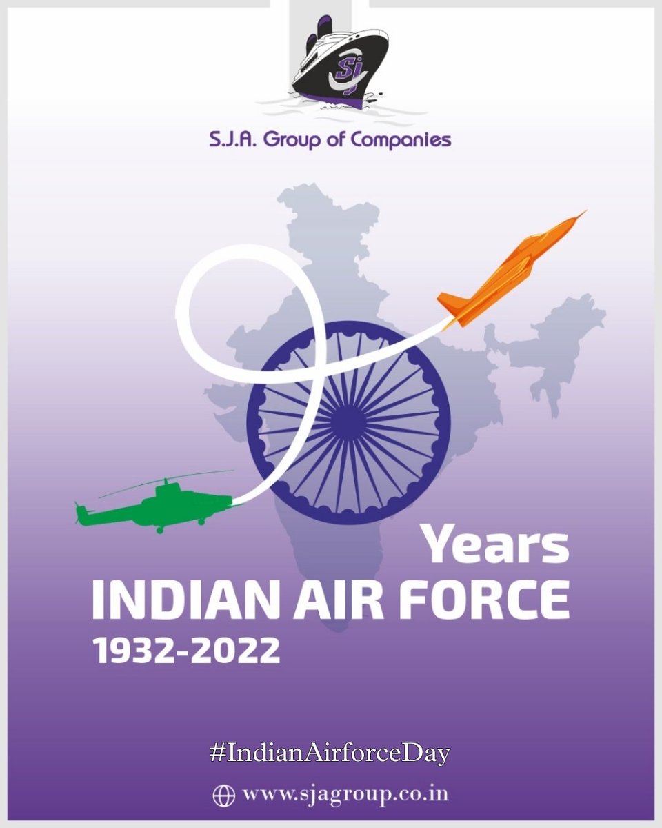 sja_group's tweet photo. 90 Years of Indian Airforce. Salute to their commandable service. #IndianAirForceDay #IndianAirForce #IndianAirForceDay2022 #SjaGroup #India https://t.co/mlFtpV7gbK