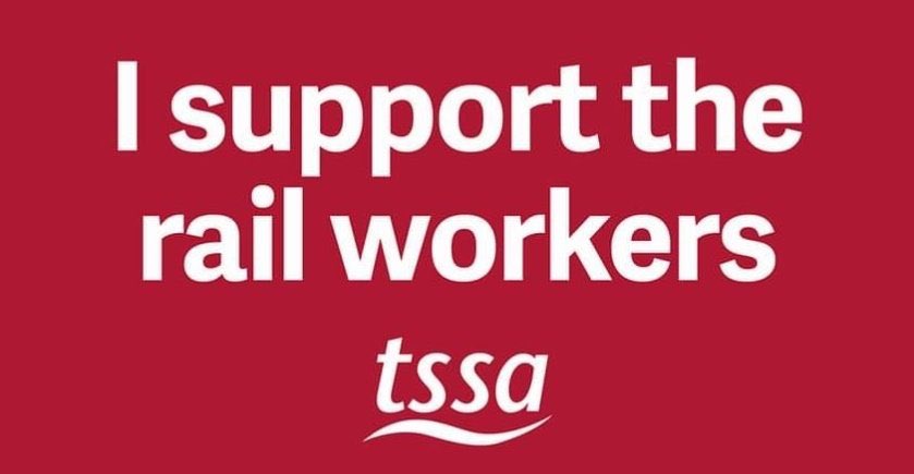 ✊ Solidarity with TSSA members at Avanti, c2c and TPE and with our brothers and sisters @RMTunion taking strike action today!