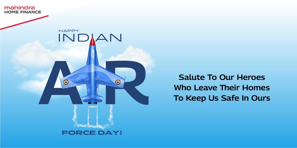 MahindraHomeFin's tweet photo. With around 1,70,000 personnel and 500 aircraft, the Indian Air Force was established on October 8, 1932. Let’s pay our tribute to the fourth largest air force in the world.

#IndianAirForceDay2022 #MRHFL #MahindraRuralHomeFinance #HomeLoan #HomeLoanService https://t.co/e628DF2tey