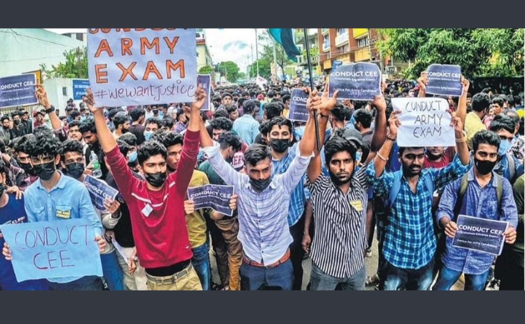 JoonSunilkumar's tweet photo. @narendramodi Pending army exam middle class children https://t.co/cC1Jv9FCmM
