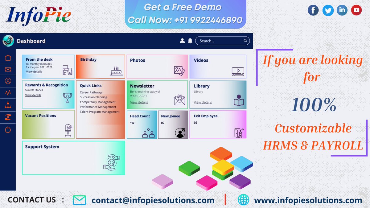 Are You Looking for 100% Customizable HRMS &amp; PAYROLL?
Contact us to get a Free Demo.
infopiesolutions.com/infopie-payrol…
#payroll #payrollservices #payrollsupport #payrollmanagementsystem #smallbusinessowner #businessgrowth #SmallBusinesses #BusinessOwner #HRMS #hrsoftware #humanresources