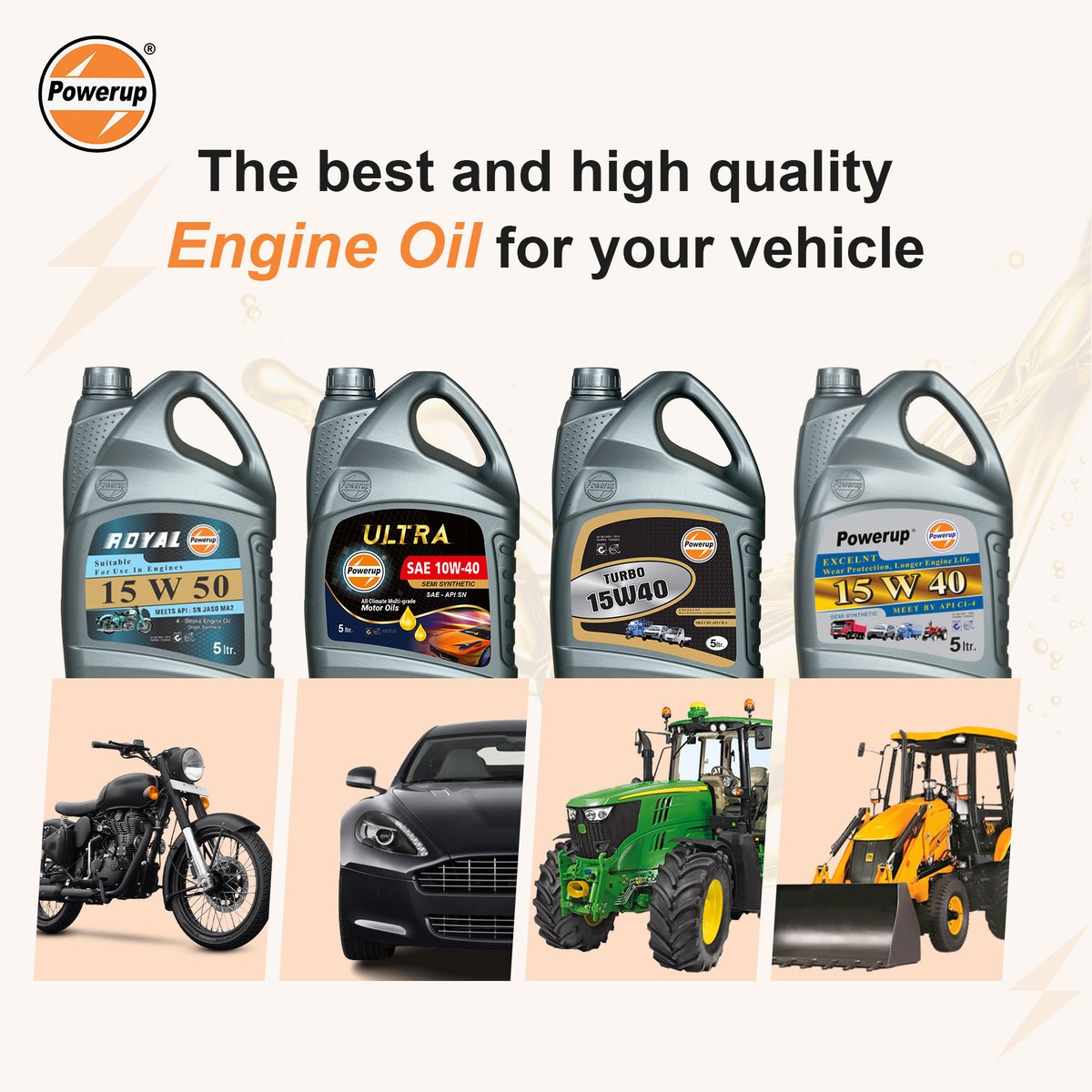 PowerupOil's tweet photo. Select the right engine oil for increase vehicles performance.
The best and most high-quality engine oil for your vehicle.
#powerupoil #engineoil #carengineoil #bikeengineoil #tractorengineoil #bestengineoil #healthyengine #lubricantoil https://t.co/KE8zI6ctVU