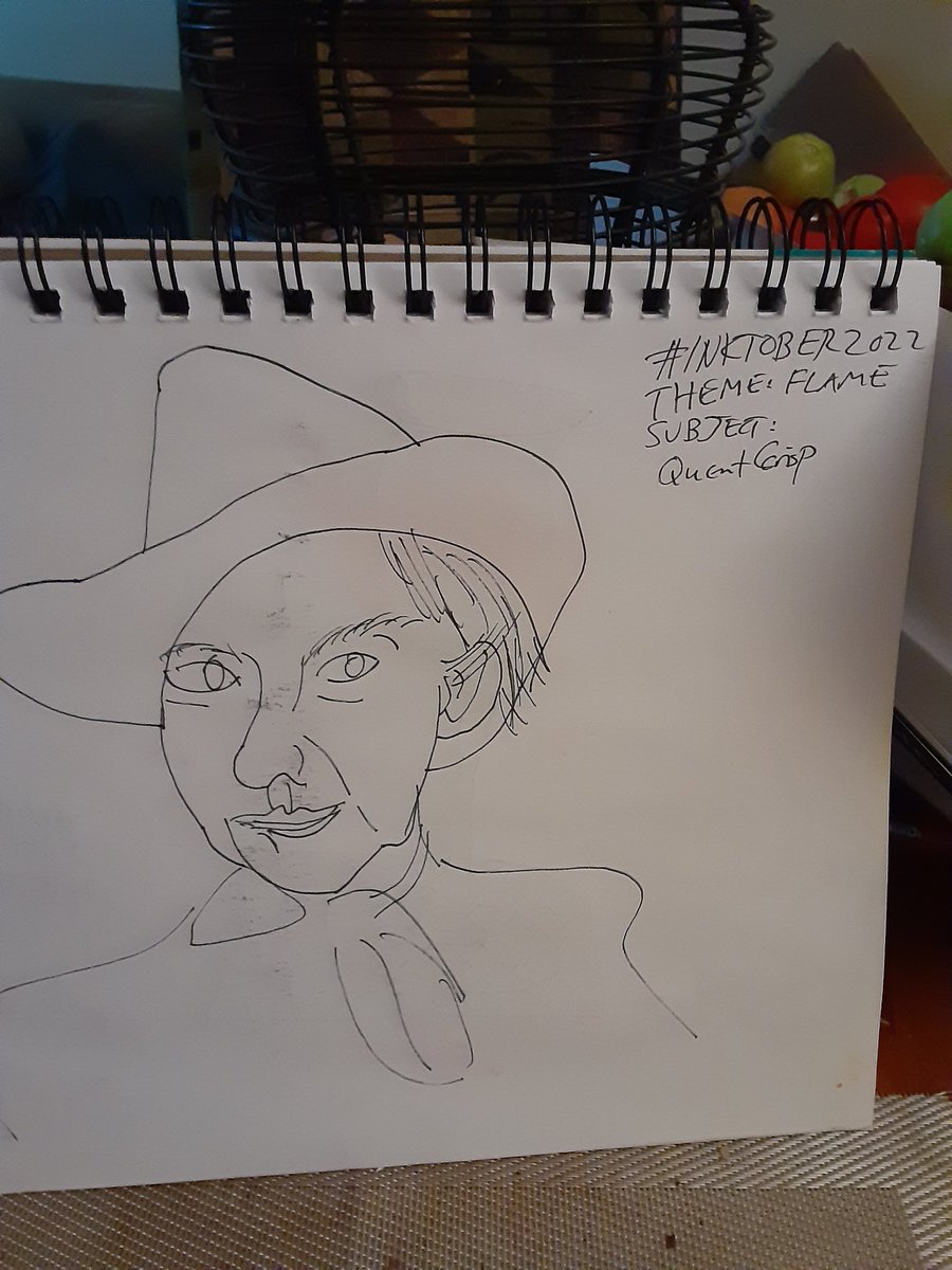 #Inktober2022 Theme: Flame. Subject: Quentin Crisp.