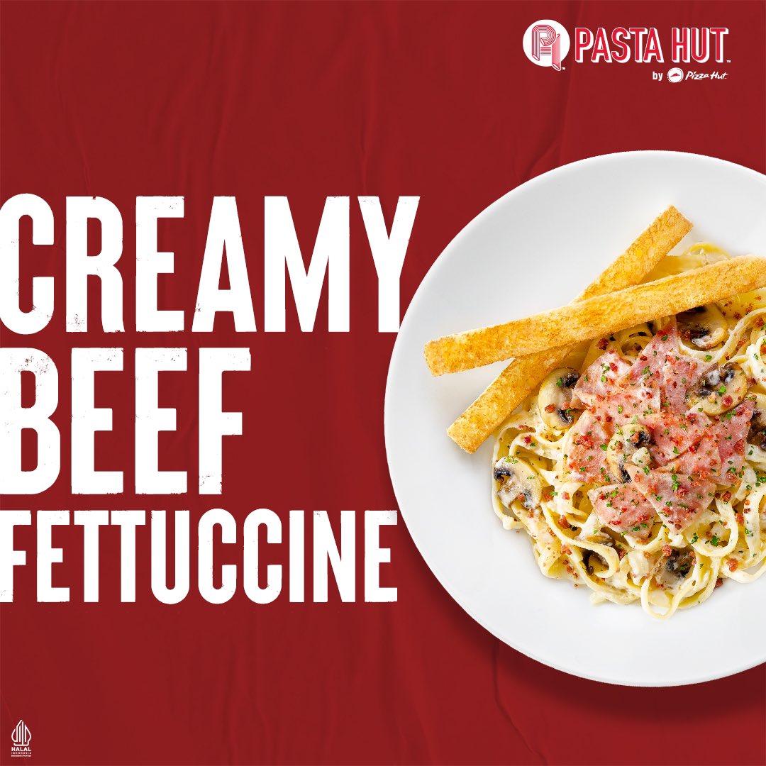 Pastahutid's tweet photo. Apa nih kegiatan weekend ini? Bikin jadi lebih istimewa dengan Creamy Beef Fettuccine dari Pasta Hut! 

Pasta Hut by Pizza Hut sudah tersedia di 97 outlet dan bisa langsung pesan di GoFood dan GrabFood. Pesan sekarang ya!

#PastaHut #PastaHutIndonesia #PastaLovers #FoodLovers https://t.co/GOjBL3QvdZ