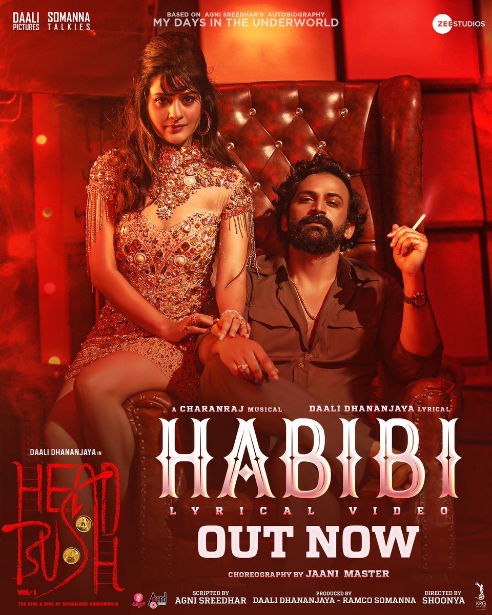 Hey Habibi.. Join us & grove to #HabibiHabibi 🕺🏻💃🏻 from #HeadBush with Daali @Dhananjayaka ft. @starlingpayal 🔥 ➡️ youtu.be/zOVqEn3AnyA @daali_pictures @SomannaTalkies #RamcoSomanna #AgniShridhar @DirectorShoonya @charanrajmr2701 @aanandaaudio