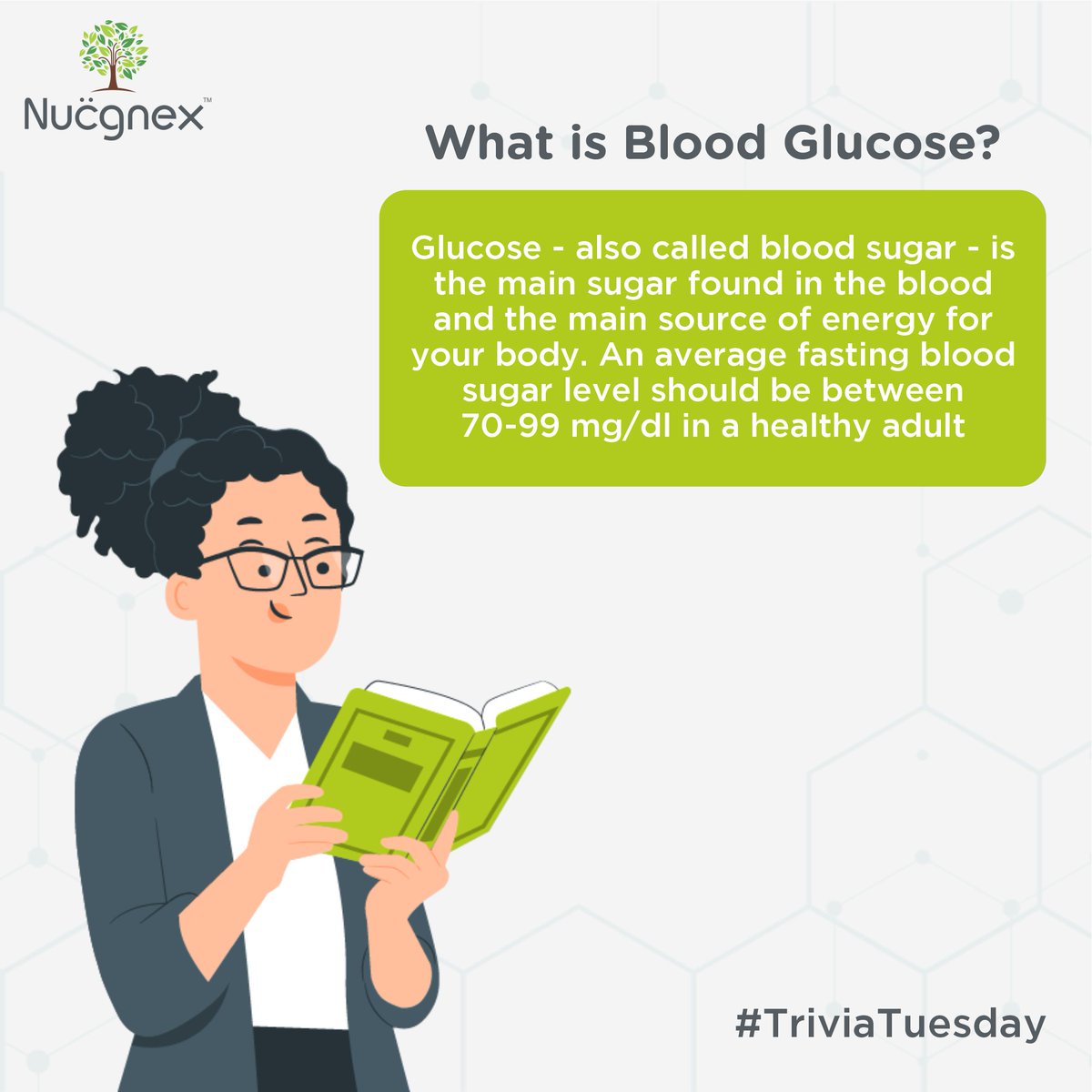 NucgnexD's tweet photo. A person’s body converts glucose into energy so that it can function well. The sugar comes from the foods you eat &amp; is released from storage in your body’s own tissues. High blood sugar levels can cause diabetes which can then lead to serious health issues.

#Nucgnex #BloodSugar https://t.co/OLJjBtv9j8