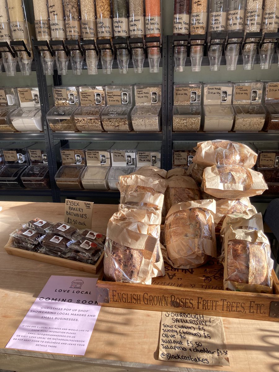 colcheco's tweet photo. It’s Sourdough Saturday! Plus we have fresh brownies, plenty of refills and are planning a Christmas Pop up shop at 39 Layer Road! Pop to see us to find out more!
#colchester #layerroad #shopsmall #shoplocal #refillshop https://t.co/TcChiqX3Vn