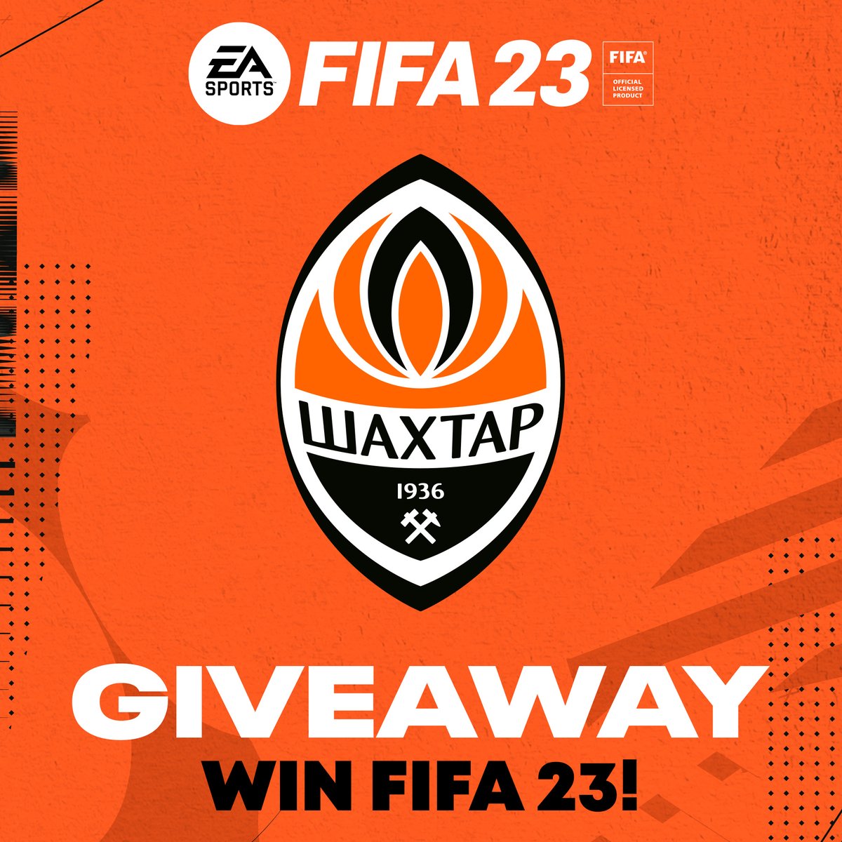 🚨 Ready for #FIFA23 giveaway?! 🚨

➥ Follow <a href="/FCShakhtar_eng/">FC SHAKHTAR ENGLISH</a>
➥ Like and RT this tweet

3 winners will be randomly chosen among all the participants. Results will be known on October 21. #giveaway